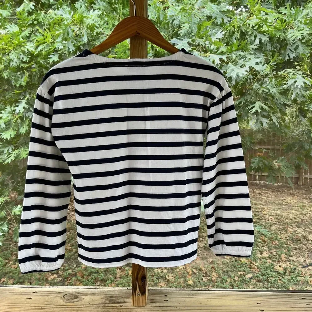 J. Crew Women's Mariner Cloth Puff Sleeve Top In Stripe Size XXS